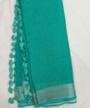 Sapphire Silver Zari Border Solid Color Saree