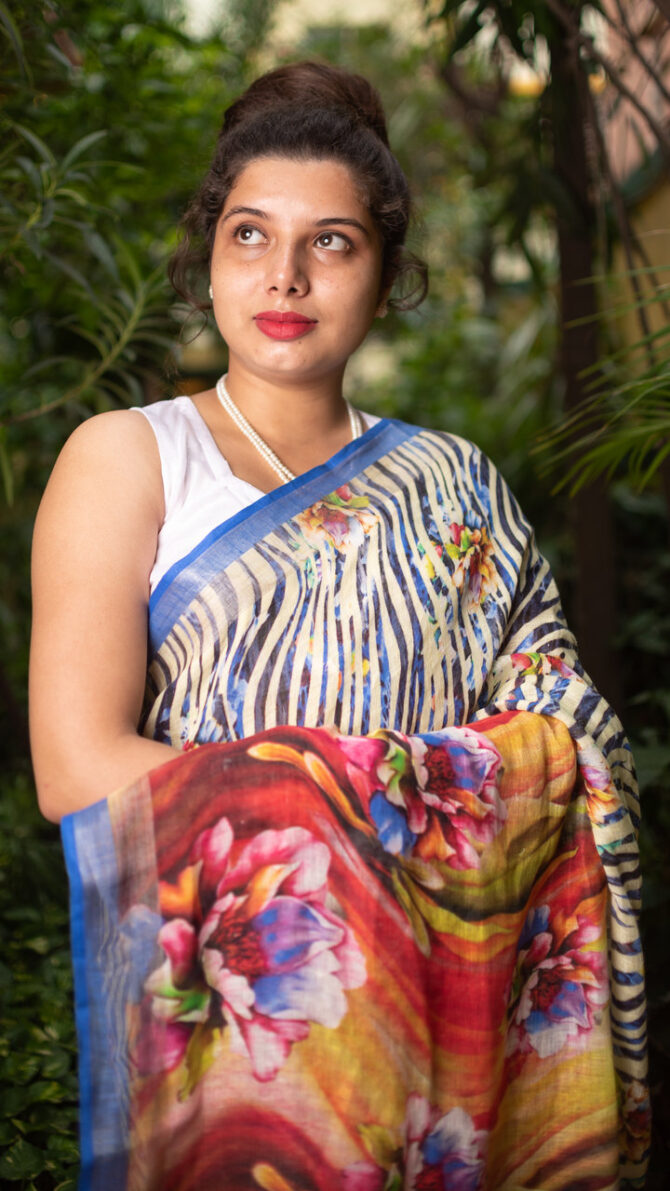 Multicolor Pure Silk Saree
