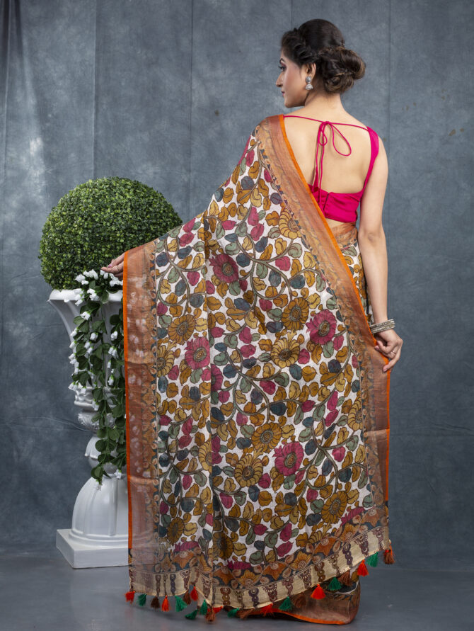 Mixed Brown A Perfect Ajrakh Patola Saree