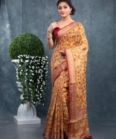 Red-Peach Combination A Outstanding Ajrakh Patola Saree