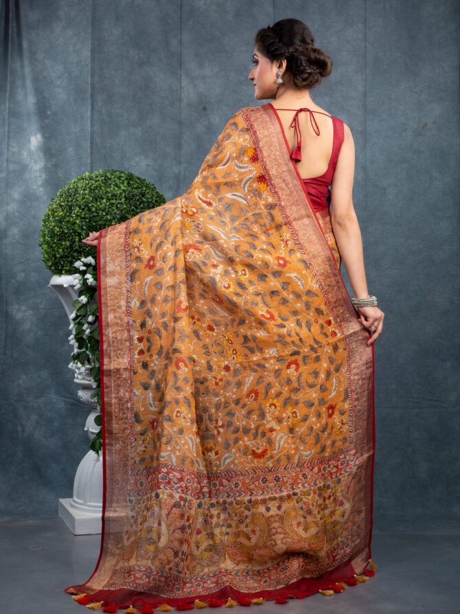 Red-Peach Combination A Outstanding Ajrakh Patola Saree