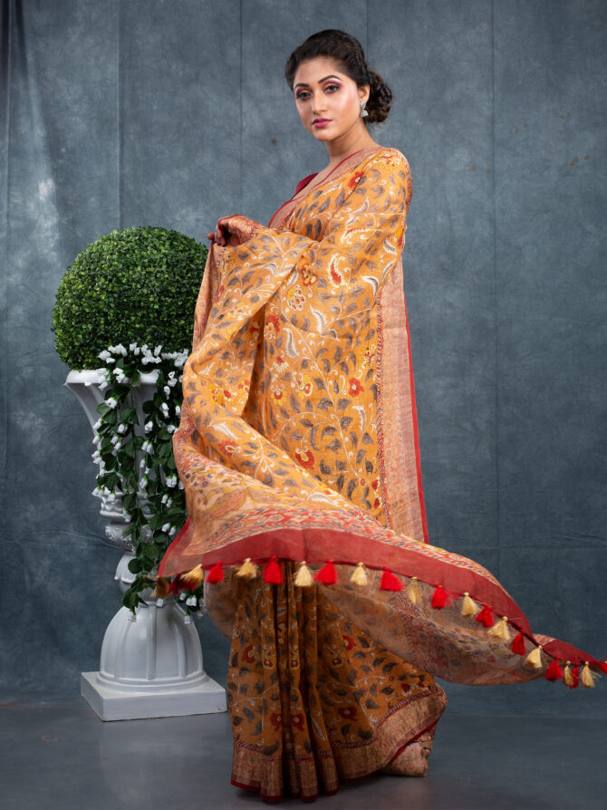 Red-Peach Combination A Outstanding Ajrakh Patola Saree