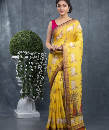 Golden Special Pichwai Digital Printed Saree
