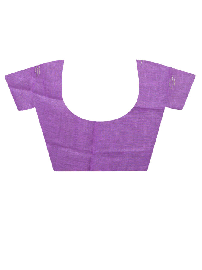 Pretty Purple Silver Bordered Embroidered Linen Saree