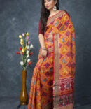 Chatak Matak Yellow Patola Printed Saree With Red Shades