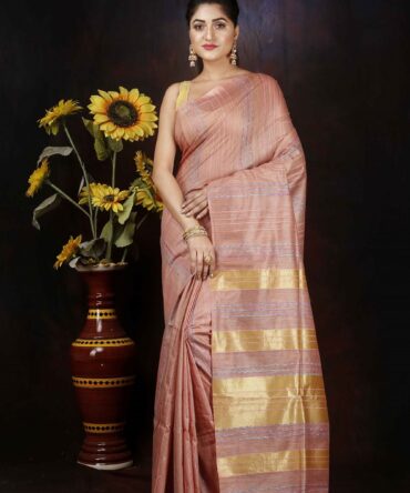 U.F Pink Semi Silk saree
