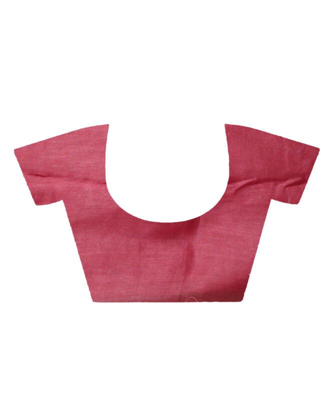 Dark Pink Floral Embroidery Linen Saree
