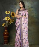 U.F Silk Floral Saree with silk mark