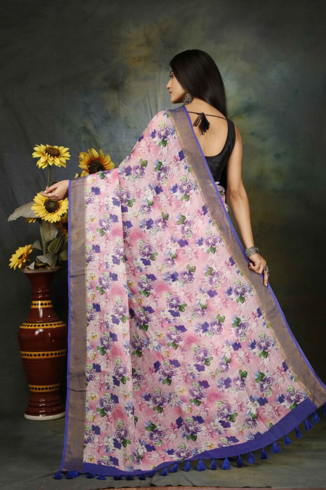 U.F Silk Floral Saree with silk mark