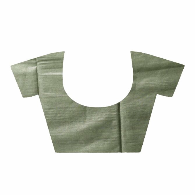 Silver Green Semi Silk Solid Saree