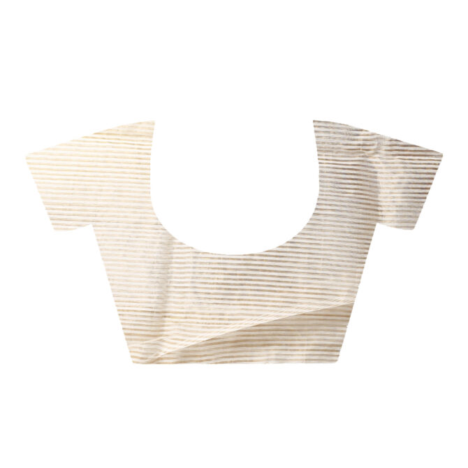 Off White Stripped Zari Silk Saree