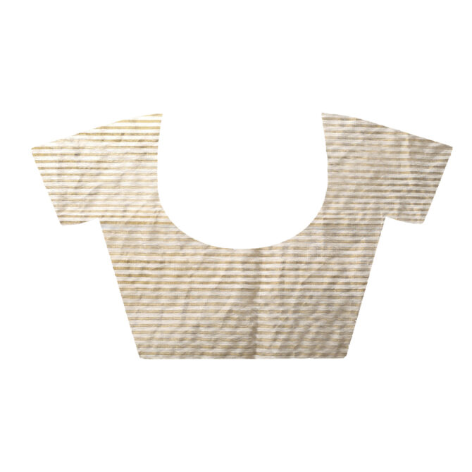 White Zari Silk Stripped Saree