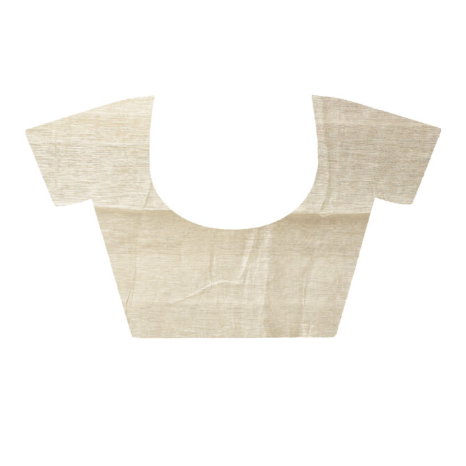 Cream and Pink Floral Embroidery Silk Linen Saree
