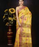 Yellow Pichwai  Pink Tussar Digital Print Saree