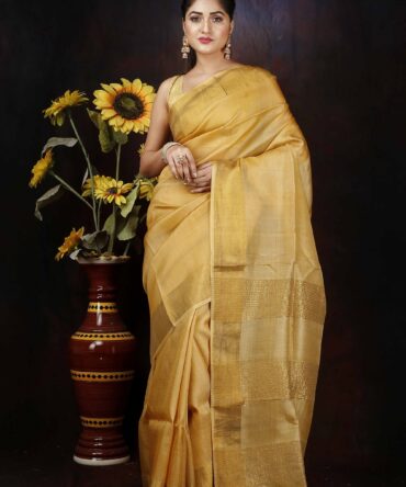 U.F Gold Tassur Pure Silk Saree
