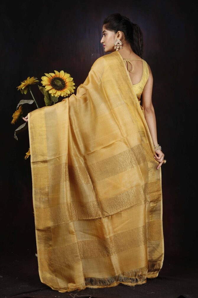 U.F Gold Tassur Pure Silk Saree