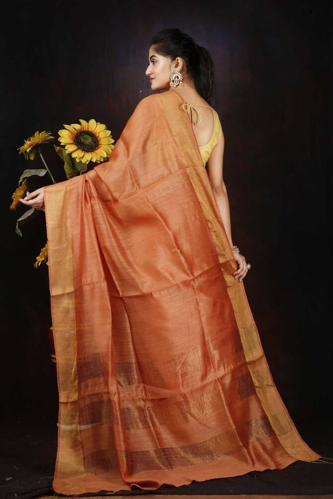 Pumpkin Orange Silk Saree