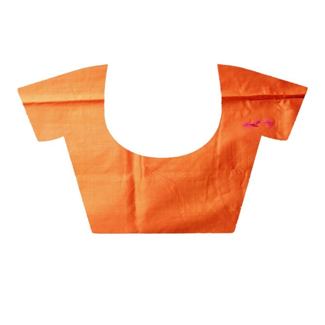 Pink and Orange Dupion Silk Handloom Weaving Saree