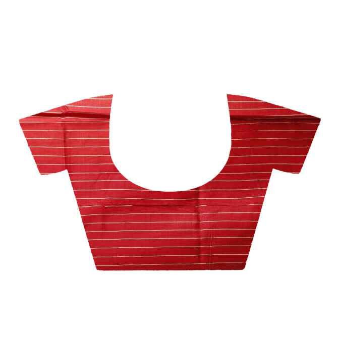 Blue and Red Dupion Silk Handloom Waeving Saree